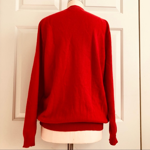 Saks 5th Avenue Cashmere Cardigan Button Slouchy Sweater Made in England… - Picture 7 of 9